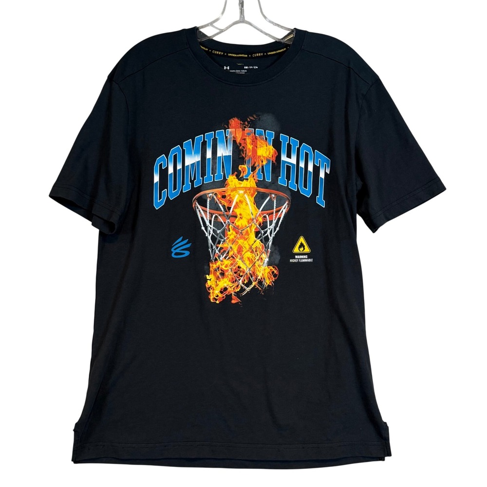 Under Armour Stephen Curry Comin In Hot Basketball Graphic T-Shirt‎ Black Small